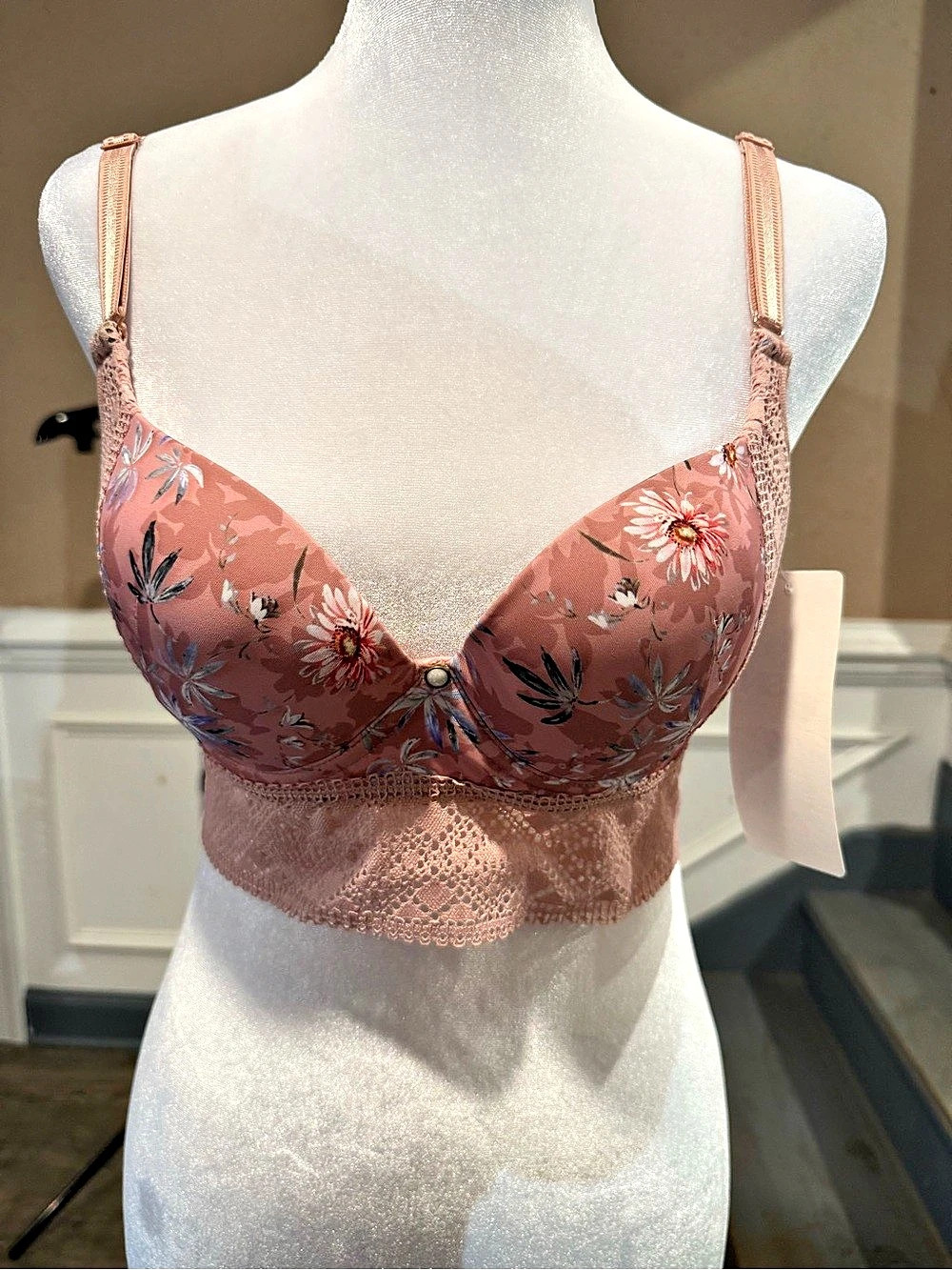 Colombian Floral Lace Bra 34B New With Tags